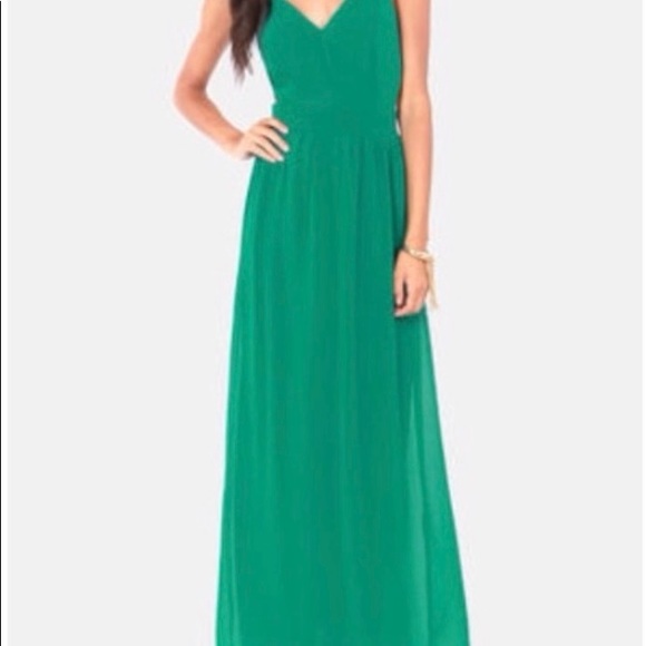 Open back straps emerald dress - Picture 2 of 4